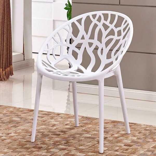 Plastic Stackable Outdoor Garden Dining Chair Set Patio Armchairs - Image 3