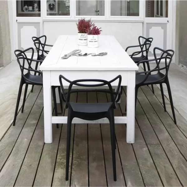 Plastic Stackable Dining Chairs for Outside Garden Table Set of 4 - Image 33