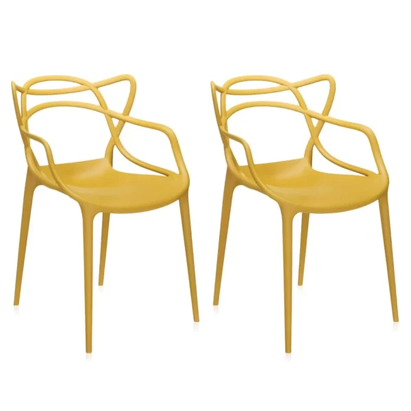 Plastic Stackable Dining Chairs for Outside Garden Table Set of 4 - Image 14