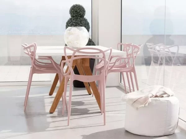 Plastic Stackable Dining Chairs for Outside Garden Table Set of 4 - Image 11