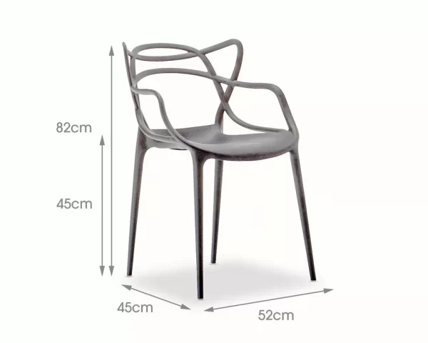 Plastic Stackable Dining Chairs for Outside Garden Table Set of 4 - Image 9