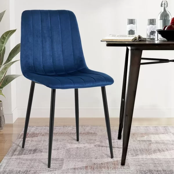 Velvet dining chairs metal frame set of 4